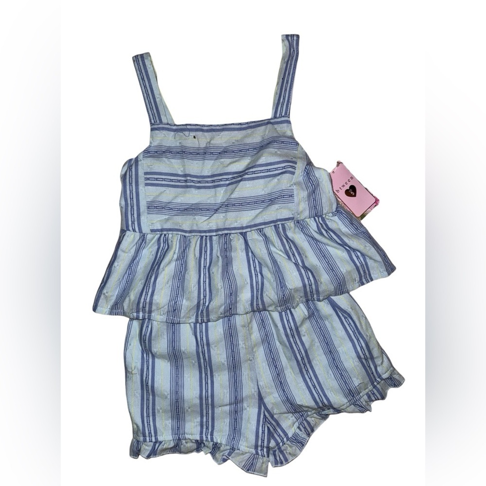 btween blue stripes set tank and shorts size 5 new with tag